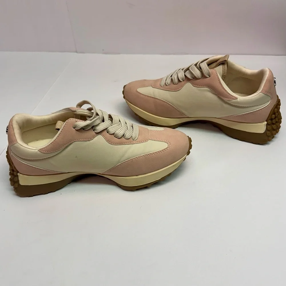 Women's Pink and Cream Sneakers size 8.5 memory foam